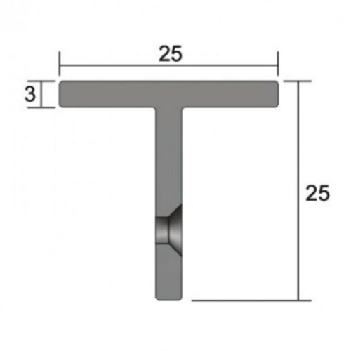 Kilargo IS7062 Aluminium T section Astragal Seal 2500mm Clear Anodised IS7062-2500CA