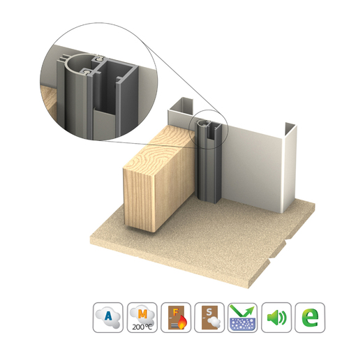Kilargo IS7080AMsi Antimicrobial Door Perimeter Seal Long Double Door Set Clear Anodised
