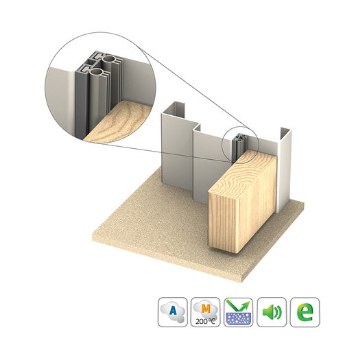 Kilargo IS7130AMsi Antimicrobial Acoustic Perimeter Door Seal 3000mm IS7130AMsi-3000CA