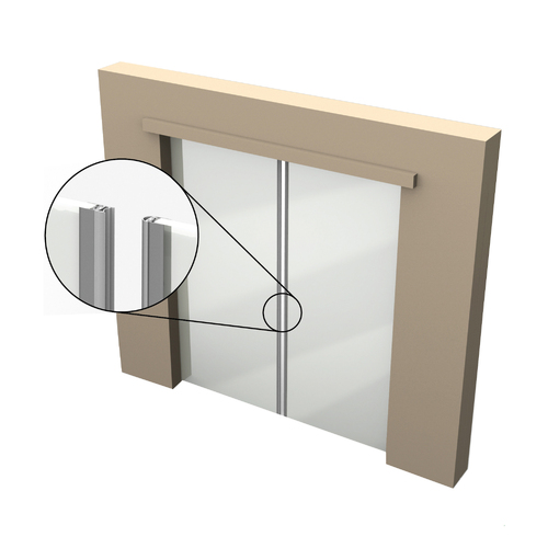 Kilargo IS7300si Adjustable Aluminium Meeting Stile Set for Glass Doors 3000mm IS7300si-3000CA