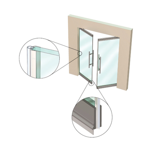 Kilargo IS7345si Astragal Translucent Door Seal 2000mm Clear For 10mm Glass Doors IS7345si-2000CA
