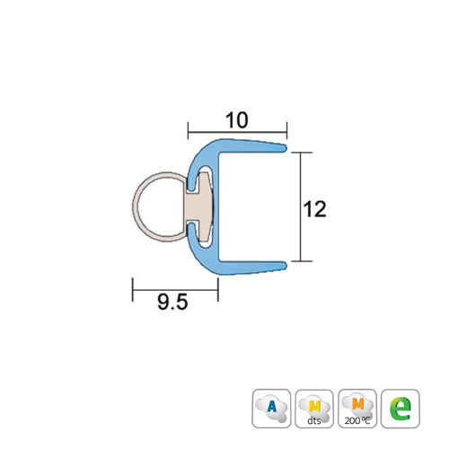 Kilargo IS7350si Transluscent Polycarbonate Astragal Edge Seal 3000mm Clear for 12mm glass