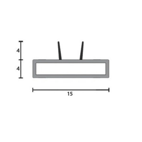 Kilargo KP1504TS Rigid fire seal with smoke & acoustic fin seal 1000mm Black