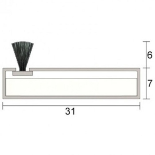 Kilargo KP3107SS Rigid intumescent fire & smoke seal with brush pile 3000mm Grey