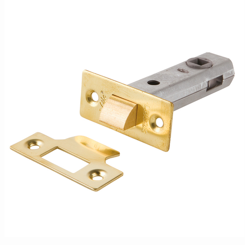 Legge Locking Tubular Latch 76mm Backset Polished Brass B3724LKPB