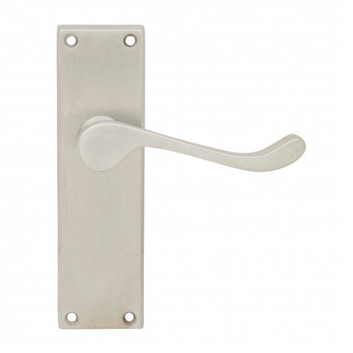 KR Lucas Pavtom Scroll Door Lever on Backplate Satin Chrome 7300SC