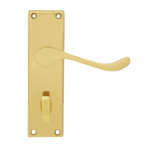 KR Lucas Pavtom Scroll Door Lever Privacy Set Polished Brass 7302PB