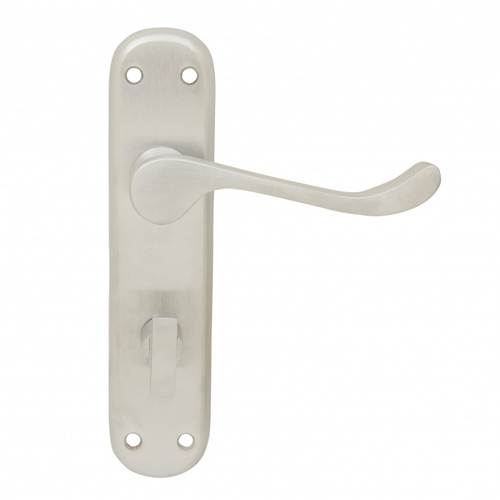 Pavtom Door Handle Scroll Milena Lever Privacy 170x40mm Satin Chrome 738202SC 