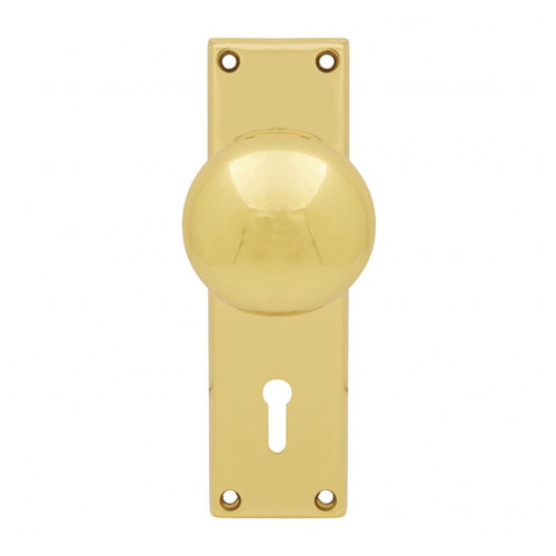 KR Lucas Pavtom Victorian Door Knob Bit Keyhole Polished Brass 7501PB
