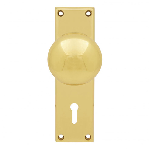 Out of Stock: ETA Mid June  - Pavtom Victorian Door Knob Bit Key Mortice Lock Plate Polished Brass 7501PB