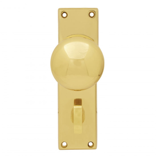 Pavtom 7502PB Victorian Door Knob Bathroom Plate Privacy Polished Brass 150x42mm