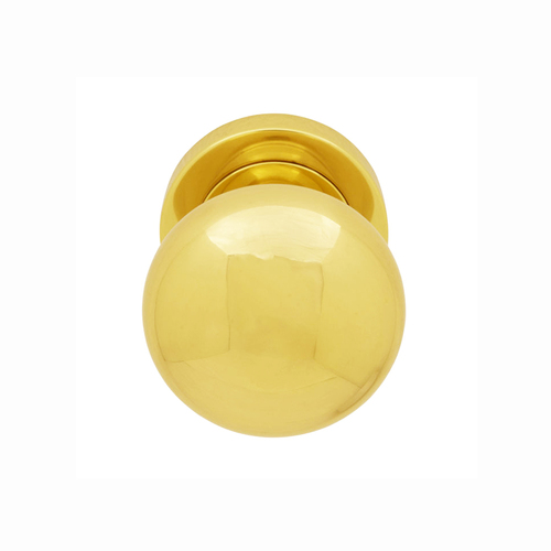 KR Lucas Pavtom Victorian Door Knob on Round Rose 50mm Polished Brass 7506/9PB