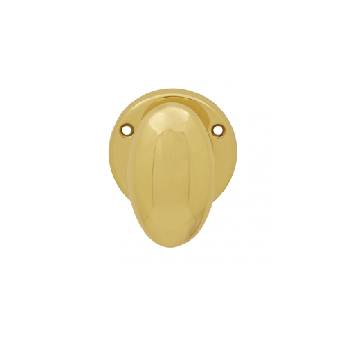 KR Lucas Pavtom Oval Door Knob Handle Visible Fix 63mm Polished Brass 7507 PB