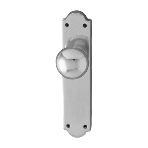KR Lucas Pavtom Victorian Door Knob Shaped Plate Satin Chrome 7600SC
