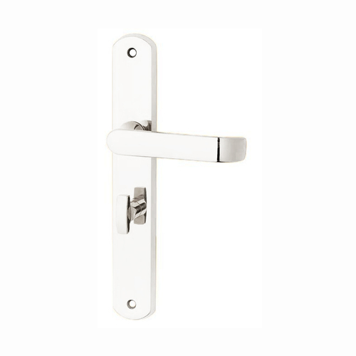 KR Lucas Pavtom Wide Door Lever Handle on Seri Long Plate Privacy Chrome Plate 779102CP