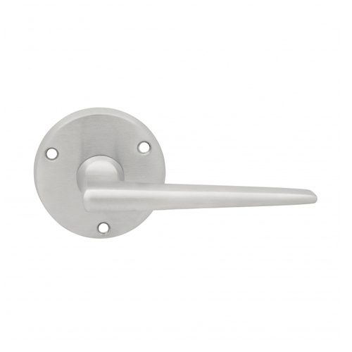 Pavtom Contemporary Door Lever Handle on Round Rose 63mm Satin Chrome 7906SC