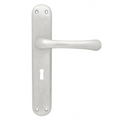 Pavtom Door Handle Milena Lever Bit Key Mortice Lock Plate Satin Chrome 8101SC 