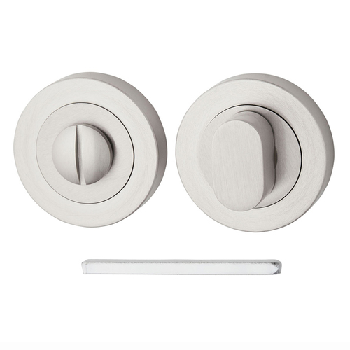 KR Lucas Pavtom Privacy Turn and Release Concealed Fix 50mm Satin Nickel 8979SN