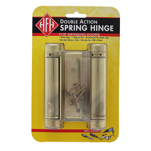Restocking Soon: ETA Early March - HFH Double Action Spring 100mm Polished Brass Display Pack 4150-105-BP