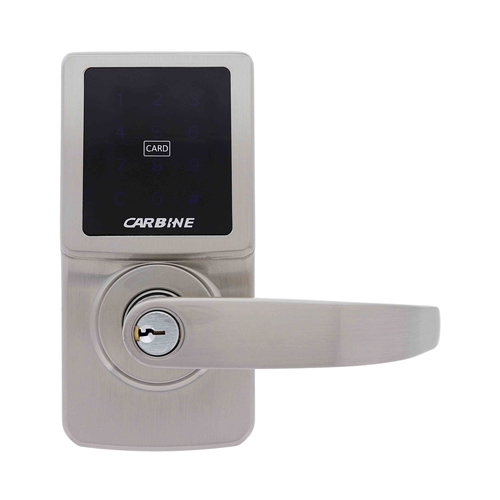 Carbine Electronic Door Lever Set Touch Screen Satin Nickel CEL-3IN1-SL8SNKIT