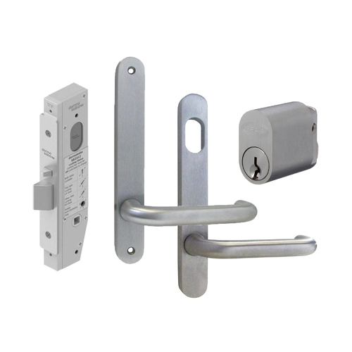 Dormakaba Storeroom Door Pack SB2312 Narrow Style Mortice Lock with Oval Cylinder and Lever