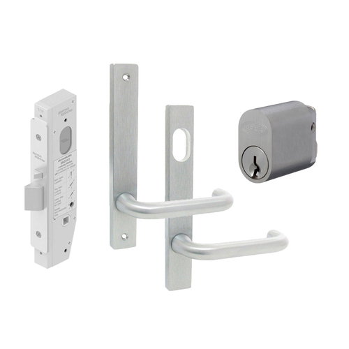 Dormakaba Exit Door Pack SB2312 Narrow Style Mortice Lock with Oval Cylinder and Lever