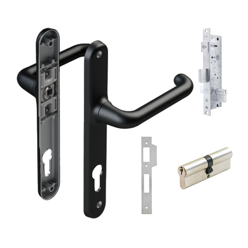 Lockwood Door Lock Pack Induro Mortice Verona Gidgee Levers Black with Cylinder