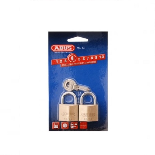 Abus Security Padlock Keyed Alike 30mm Brass Body Twin Pack 6530TWINSC