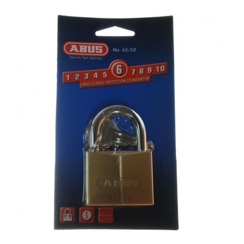 Abus Security Padlock Keyed to Differ 50mm Brass Body 6550C