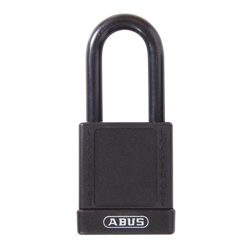 ABUS 74/40 Padlock 7440BLKKD Black Nylon Protected Safety Lockout Aluminium KD