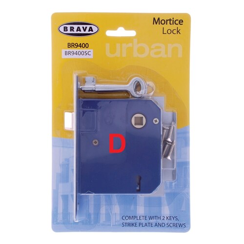 Brava Urban Mortice Door Lock 60mm Backset Key Group D Satin Chrome BR9400SCKAD