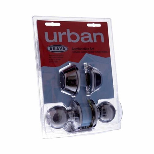 Brava Urban Door Lock Combo Set Knob Deadbolt Satin Stainless Steel BRT3632DP