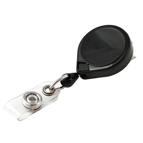 KEY-BAK Self Retracting Reel Round ID Holder Cord Black KBMBID 