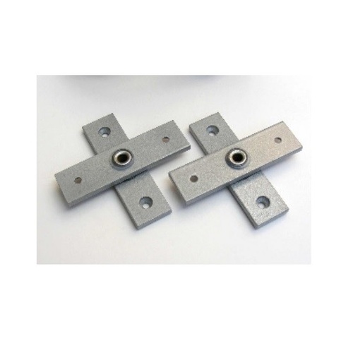 McCallum Angle Shoe Door Pivot Hinge Aluminium Flat Strap Pair P436-SNA