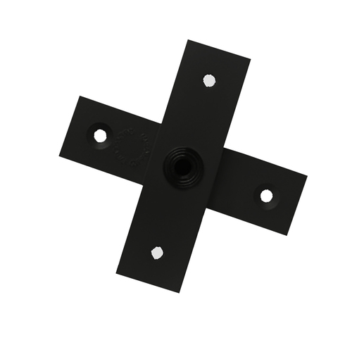 McCallum Angle Shoe Door Pivot Hinge Aluminium Flat Strap Pair Black P436-BLK