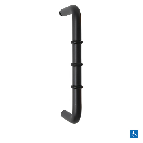 Metlam D Handle with Rubber Stopper 128mm Matt Black ML315R_DESIGNER