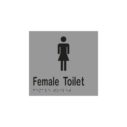 Metlam Female Toilet Braille Signage 160x150mm Stainless Steel MLS16262_SS