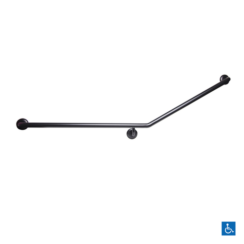 Metlam Grab Rail 30 Degree Side Wall Left Hand 840x700mm Black MLR101X_DESIGNER