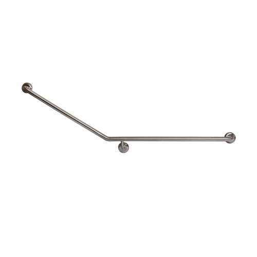 Metlam Grab Rail and Back Rest Flush Mount Side Wall Right Hand 840x700mm Satin Stainless Steel