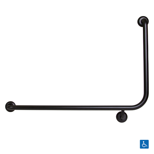 Metlam Side Wall Grab Rail Left Hand 90degree Matt Black MLR103X_DESIGNER