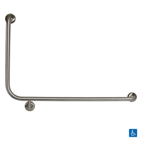 Metlam Side Wall Grab Rail Right Hand 90degree Satin Stainless Steel MLR104X_SS