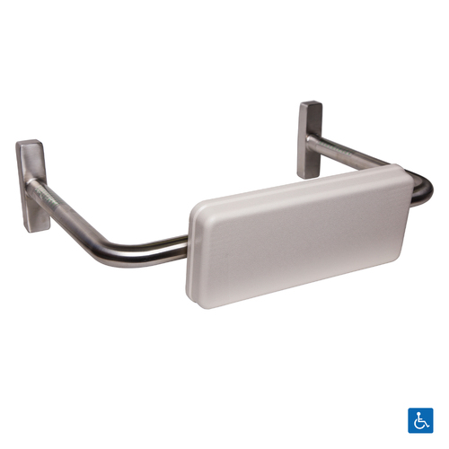 Metlam Straight Rail Padded Backrest Satin Stainless Steel MLR119MKII