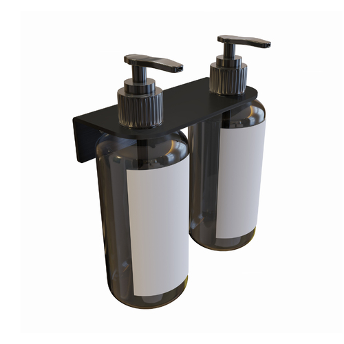 Metlam Double Soap Bottle Holder Designer Black ML_SBH2_DESIGNER