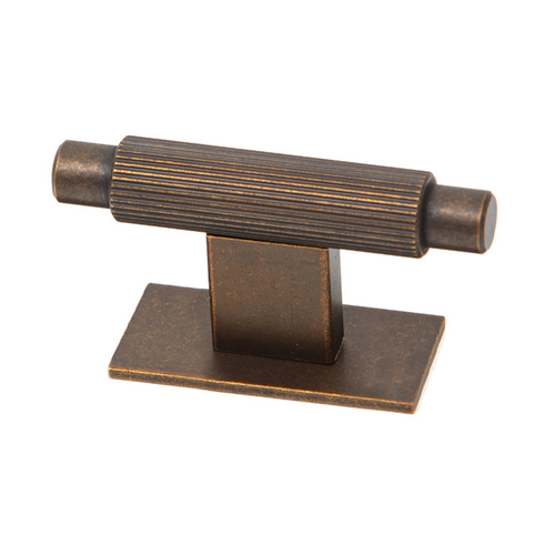 Momo Arpa T Knob and Backplate 70mm Antique Brass A0588.070.AB