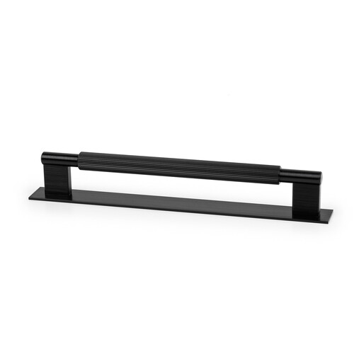 Momo Arpa D Handle and Backplate 192mm Brushed Black A0588.192.BBL