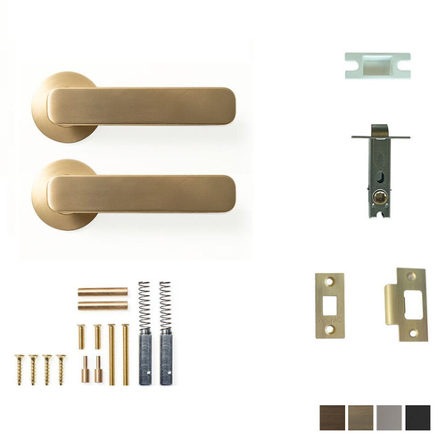 Momo Aspen Door Lever Handle on Round Rose Passage Set - Available in Various Finishes