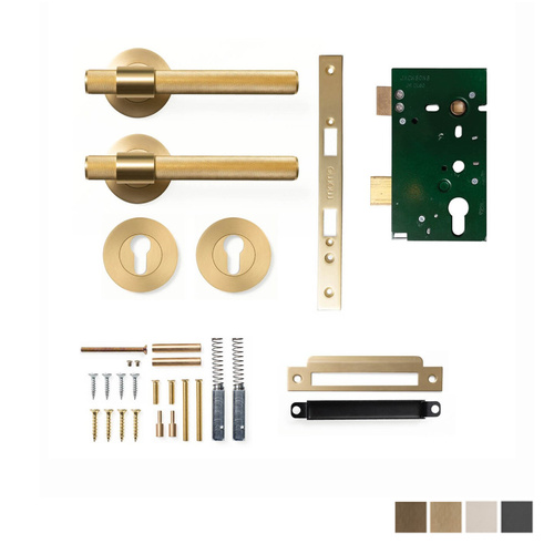 Momo Belgravia Door Handle Lever Solid Brass Mortice Entrance Set - Available in Various Finishes