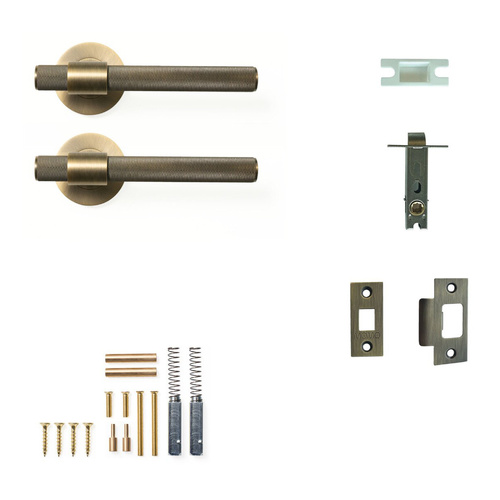 Momo Belgravia Solid Brass Tubular Latch Passage Lever Set Dark Brushed Brass BLGL.TPAS.DBB