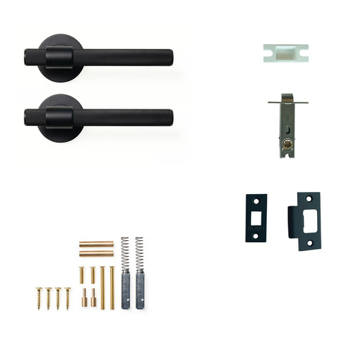 Momo Belgravia Solid Brass Tubular Latch Passage Lever Set Matt Black BLGL.TPAS.MBL