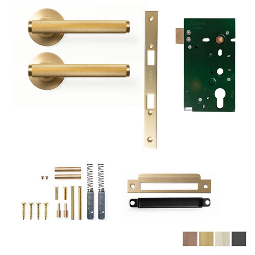 Momo Bellevue Solid Brass Knurled Mortice Lock Passage Lever Set - Available in Various Finishes